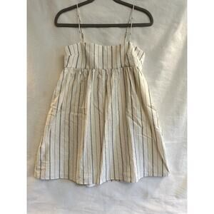 Zara Linen Blue Stripe Mini Dress, size M